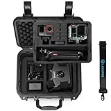 LEKUFEE Wasserdichter Hartschalenkoffer für Insta360 Ace Pro 2/Ace Pro/Insta360 Ace/wasserdichte Action-Kamera und weiteres Zubehör (Nur Koffer)(Inklusive Schultergurt)