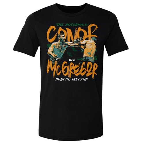 500 LEVEL Conor McGregor UFC Shirt - Conor McGregor Straight Left WHT (Black Large)