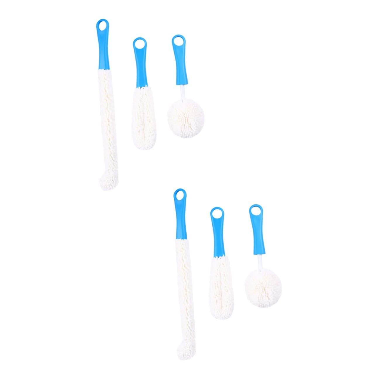Juego de 6 cepillos flexibles para botellas, herramientas de limpieza de esponja flexible para botellas de cocina, espumas y grietas de difícil acceso, ideal para una limpieza fácil y eficiente