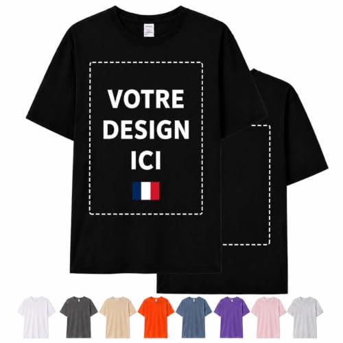 COOZEBRA Chemise personnalisée pour Hommes Femmes concevoir Votre Propre Avant arrière Imprimer Photo personnalisé T-Shirts
