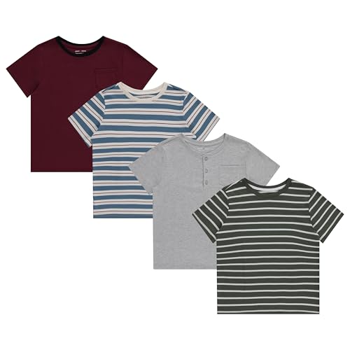 STITCH & STONE Boys 4 Pack Graphic Tees Fun Comfortable T-Shirts for Boys Size 4-14