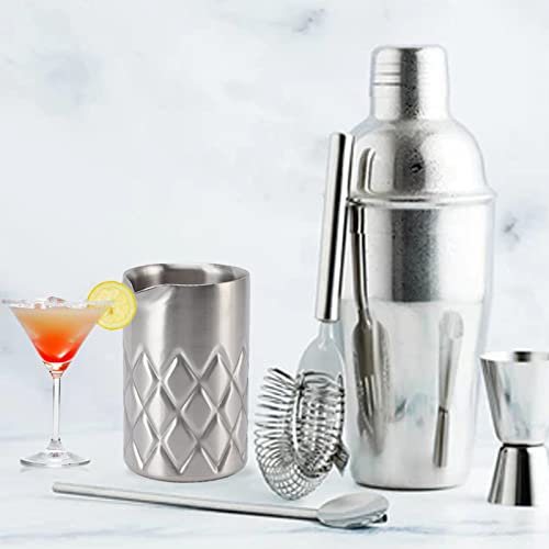 Double Wall Unbreakable Rust Protection Cocktail Mixing Glass,Stainless Steel Mixing Glass, Wine Mixer Drink Mixing Cup,Cocktail Shaker Mixer Drink DIY Tools for Home Wedding Party, Stainless Ste