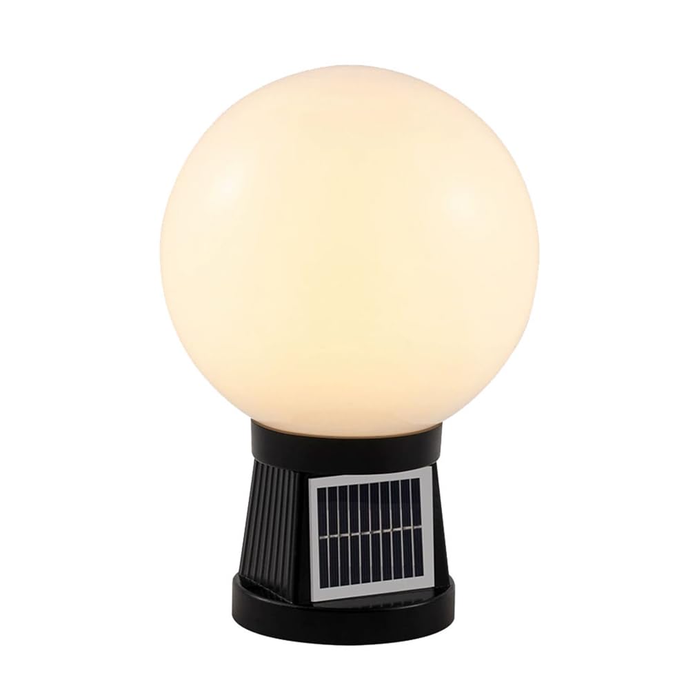 Lampada Da Tavolo Solare Per Esterni Lampada A Palo Con Sfera In Acrilico Bianco E Supporto In Alluminio 4 Modalità Di Luminosità Colori RGB Luci Solari Per Giardino, Veranda