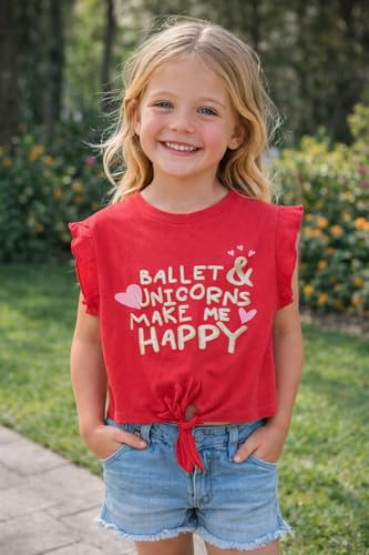 Image of T2F Girls Cotton Printed Flutter Sleeve T-Shirt (Pack of 5)