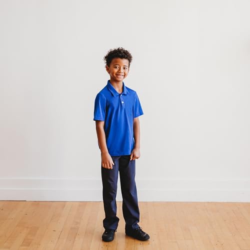 City Threads' Boys All Cotton Short Sleeve 2 Button Polo Uniform Shirt for School Semi Formal Event3