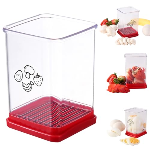 MEKOMY Cup Slicer - Fruit & Vegetable Speed Slicer, Stainless Steel, Quickly Cuts Soft Fruits 1/Set