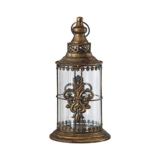 Heminredning Dekorativt ljuslyktor Glassjärn Hängande ljushållarehållare Pillar Ljushållare med glas Smidesjärn Lantgård Roterande ljusstakehållare