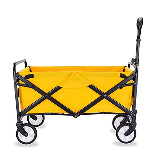Lagerwagen, zusammenklappbarer Gartenwagen, robuster Wagen, multifunktionaler Einkaufswagen für den Außenbereich, Camping, Strand, Supermarkt mit 4 Rädern, Tragkraft: 60 kg