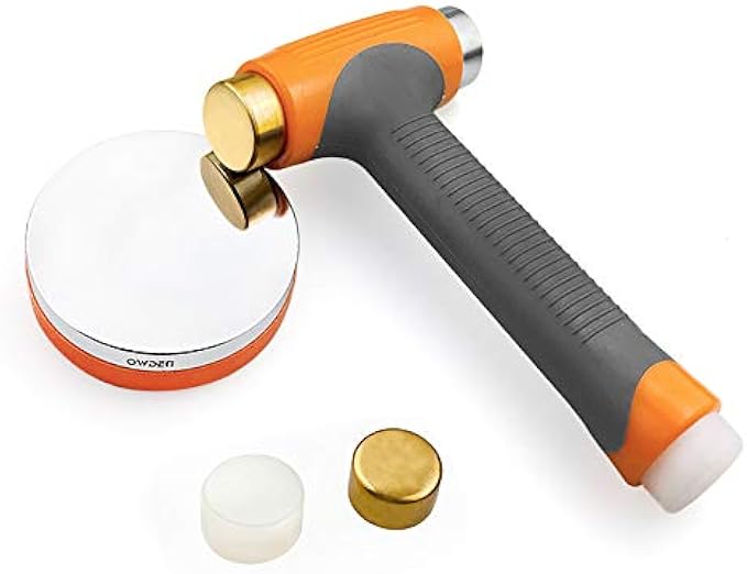 OWDEN Professional Jewelry Metal Stamp Hammer with 2 Replacement Hammer Tips No Kickback Steel Bench Set Jewelry Stamping Work Tool Metal Letter Hole Punch Brass Aluminum Copper Leather Markers.