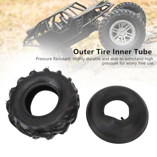 13x5,00-6 Außenreifen und Schlauch, Geländereifen und Schlauch mit Gebogenem Ventilschaft, Gummi-Ersatzreifenschläuche für Garten-UTV-ATV-Anhänger, Schneefräse, Schneefräse,