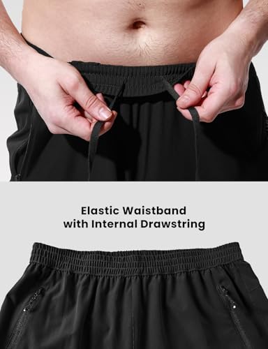 BGOWATU Men's Athletic Hiking Shorts Stretch Quick Dry Sports Gym Shorts with Zipper Pockets for Fishing Travel4