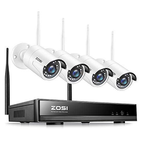 Preisvergleich Produktbild ZOSI Full HD 1080P WiFi Überwachungskamera Set 8CH H.265+ 5MP NVR mit 4 1080P 2Megapixel Außen Tag Nacht WLAN Überwachungskamera System ohne Festplatte