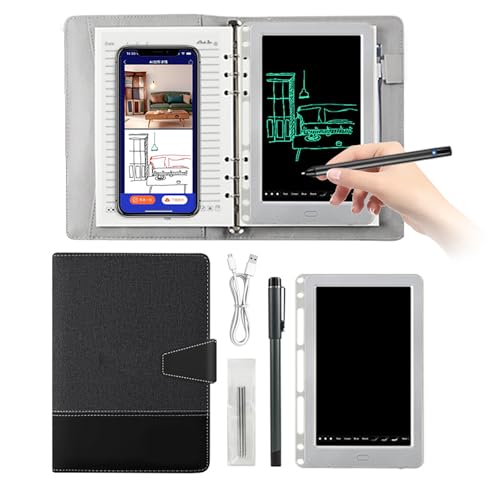 Digital Sketchbook, 2-in-1 Drawing Tablet & Smart Notebook with Sync Pen, Reusable for Drawing Writing Note-Taking Black
