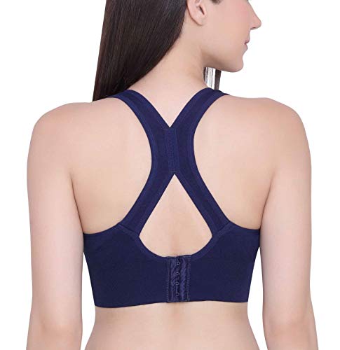 Image of GLAMORAS Women's Sports Bra for Women | Padded Racerback | Low Impact Active Wear | Gym, Workout, Jogging, Fitness & Yoga | Non Wired Back Hook | Nylon Spandex | M-2XL
