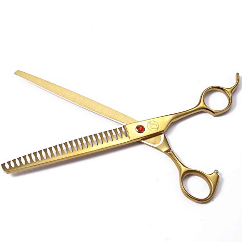 Image of Moontay Professional Dog Grooming Scissors Set, 7 Inch & 8 Inch Curved & Thinning Scissors, Pet Grooming Comb