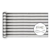 NKADNB Privacyscherm voor Achtertuin 140x450cm Weerbestendig Scherm Zonnescherm Privacybeschermer Afdekking voor Portiek Terras, Buiten, Achtertuin, Patio met Oogjes, Kabelbinders en Koord, Zandbeige