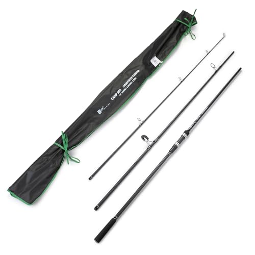 Zite Fishing 3,60m Karpfenrute 3-teilig 3lbs - Composite Carbon-Blank - Steckrute Rutschfester Griff - Angelrute fürs Karpfen-Angeln