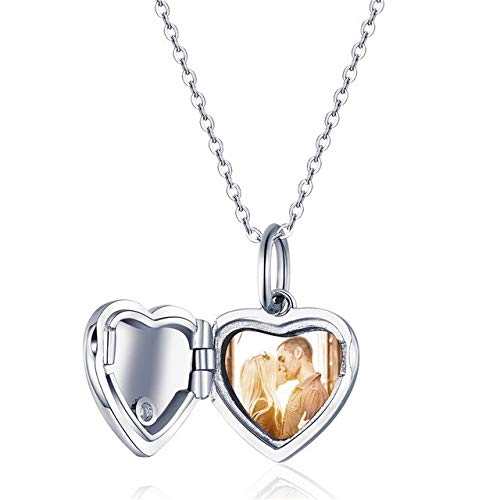 Creazione di gioielli con ciondolo a forma di cuore con foto personalizzata in argento sterling 100% 925 originale