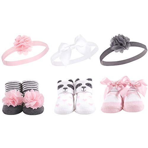 Hudson Baby Unisex Baby Headband and Socks Gift set, Panda, One Size