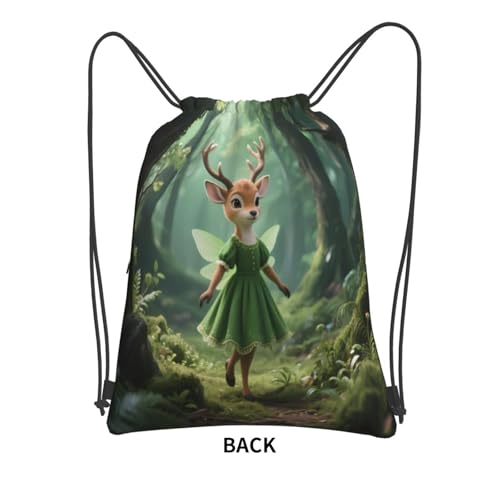 Cute Deer Gym Drawstring Bags Stylish String Bag Training Gymsack Backpack For Luggage3