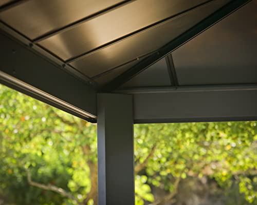 Canopia by Palram Carport Bausatz Colorado 14x14 425 x 425.5cm Doppelcarport Polycarbonat in Anthrazit für PKW aus rostfreiem Aluminium