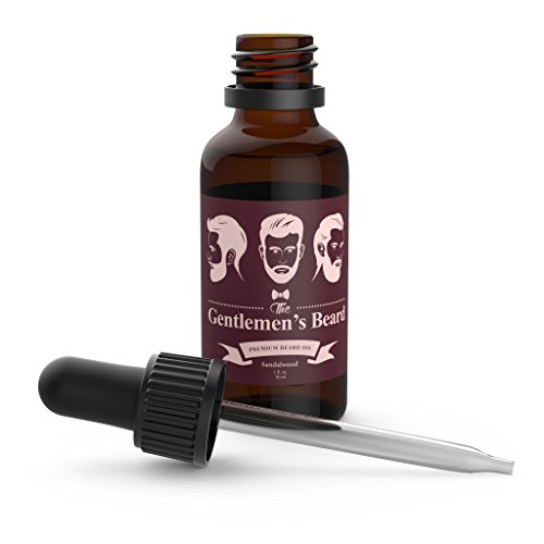 The Gentlemen's Premium Sandalwood Beard Oil - Conditioner Softener - All Natural - Softens, Strengthens And Promotes Beard & Mustache Growth - Leave In Conditioner Moisturizes Skin (A. Sandalwood) #TOP3