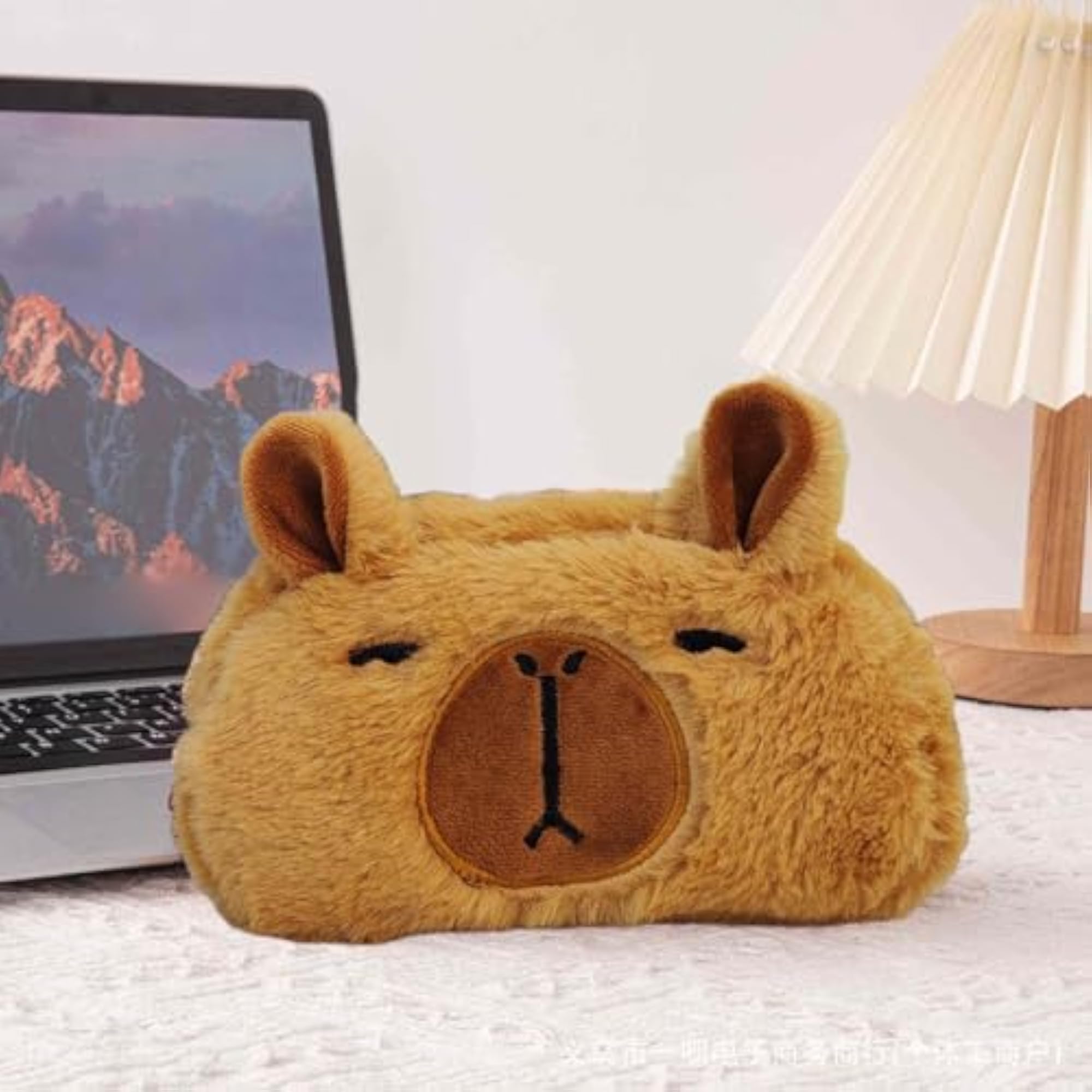Plush Capybara Pencil Case for Kids, Cartoon Pouch
