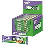 Milka Nussini - Gaufrette Croustillante aux Noisettes enrobée de Chocolat au Lait - Présentoir de 35 Barres (31,5 g)