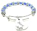 Niece Sky Blue Glass Beaded Bangle Adjustable Bracelet