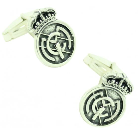 MasGemelos GEMELOS PARA CAMISA REAL MADRID PLATA DE LEY 925 PREMIUM CUFFLINKS