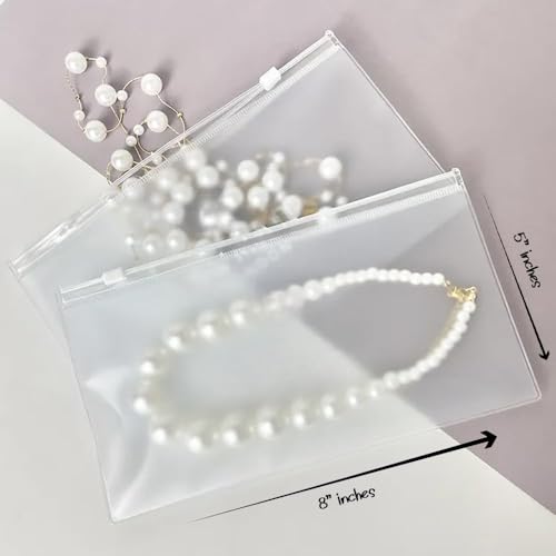 Image of Nibbler 15 Pcs Jewellery Organiser, Transparent Clear Zip Lock Pouch Storage Care for Earring, Ring, Stone, Necklace, Multipurpose Use (Transparent) (21x13 cm)