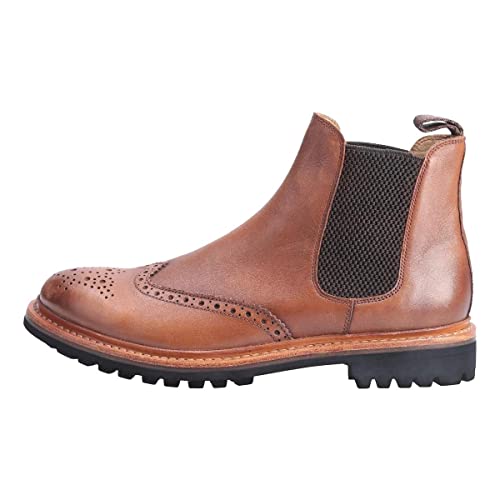 Brogue Chelsea Boots commando Siddington en cuir haut de gamme au design anglais