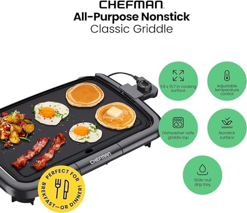 image for Chefman Electric Griddle with Removable Temperature Control, Immersibl