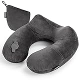 Upgraded Inflatable Travel Pillow, Inflatable Neck Pillow for Traveling with Washable Cover, Blow up Travel Pillow for Neck Support, Inflatable Travel Pillows for Sleeping Airplane Travel Car