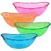 ChefLand Oval Plastic Contoured Serving Bowls, Party Snack or Salad Bowl, 80-Ounce, Assorted Colors, Set of 4