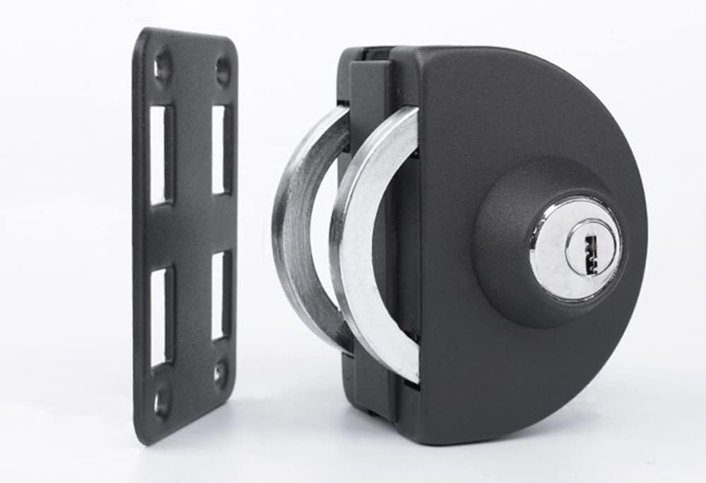 Double Glass Door Lock, Stainless Steel Glass Door AntiTheft with Key