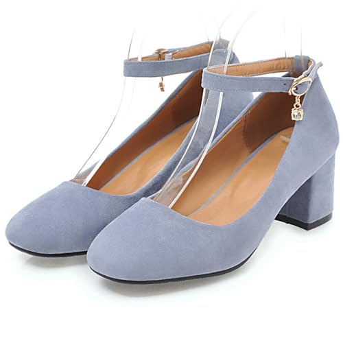 Women Classic Buckle Mid Chunky Heeled Mary Jane Shoes3