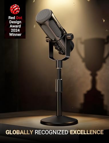 Image of FIFINE AmpliTank TANK6S Vocal-Dynamic-Microphone, XLR-USB-Podcast-Microphone with Desktop Stand, Mute Button, Volume Knob, Studio Metal Built, Streaming-Mic for Content Creation, Music Recording
