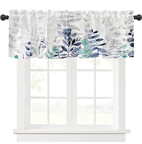 Cortina opaca con aislamiento térmico para ventanas pequeñas, cortinas de ducha de hoja verde, resistente al moho, impermeable, poliéster lavable para habitación (137 x 45 cm) Cover