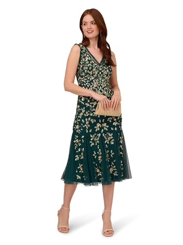 Adrianna Papell Women's Ruffle Bead Dress4