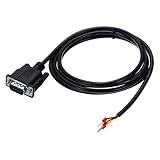 MECCANIXITY DB9 RS232 Serial Cable, 24AWG DB9 Male to Bare Wire Open End with 3 Wiring Terminals, DB9 232-235 Extension Cable for Data Communication, 4.9 ft