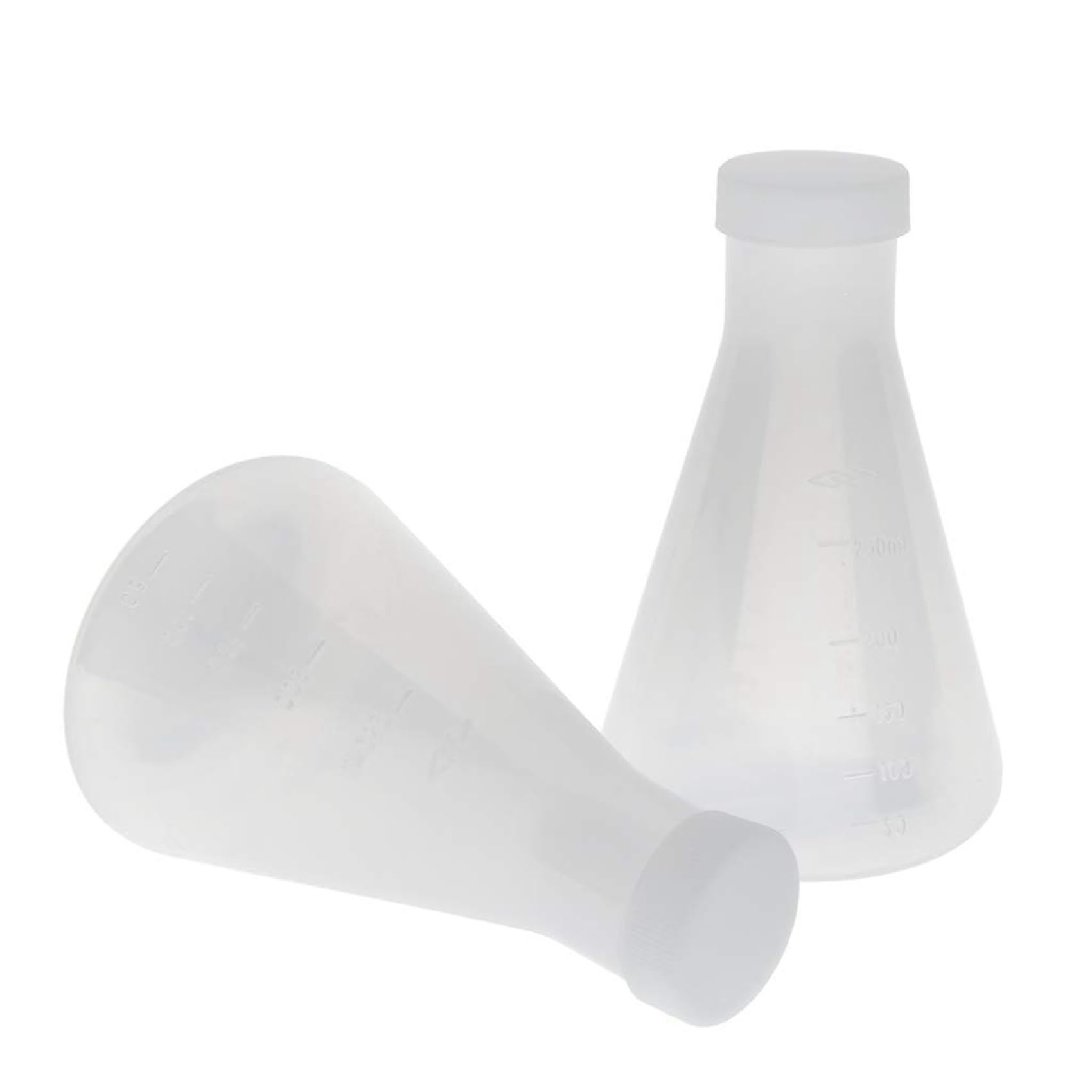Beuta da Laboratorio Conica nel Plastica Graduata, Misurabile, Parete Liscia e Spessa, 20 Bottiglie da 250 Ml