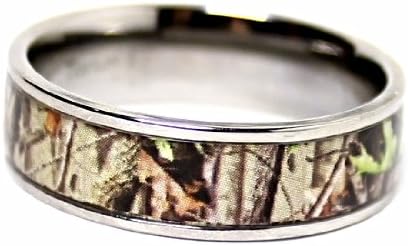 Camo Ring Titanium Unisex Real Forest Oak Hunting Camouflage 7mm Wedding Band Ring Army Real Forest New