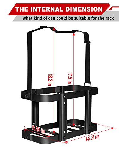 Image of 2 Pack Upgrade Jerry Can Mounting Holders, 5 Gallon (20 Liter) Black Double Lockable Jerry Gas Can Holder Racks