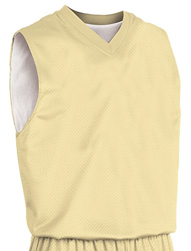 Teamwork Youth Fadeaway Reversible Basketball Jersey, Small/Medium, Gold/White