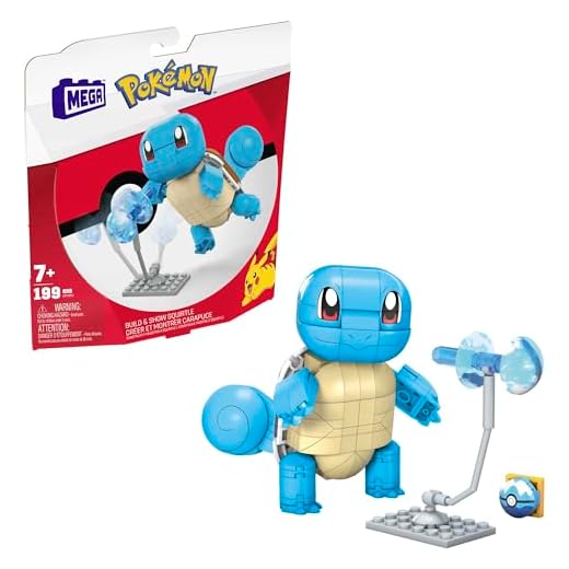 MEGA POKÉMON Bauset - bewegliche Schiggy-Figur, Pokéball und 199 kompatible Bausteine für authentische Kampfeffekte, ab 6 Jahren, GYH00