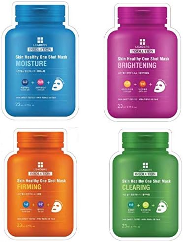 Leaders Insolution 4 Types Skin Healthy One Shot Korean Face Mask 8-Pack 2 Each