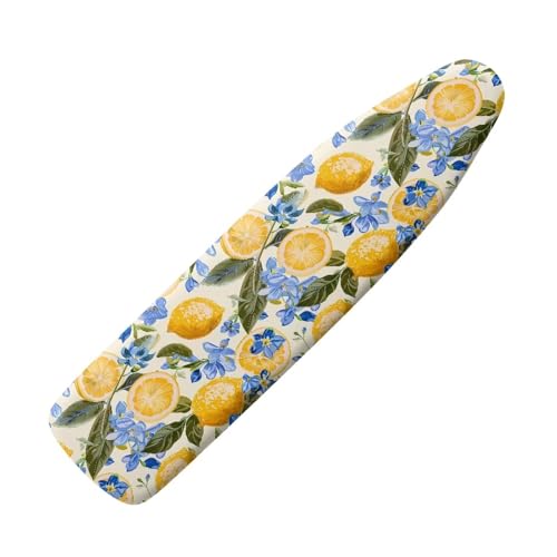 Hinthetall Yellow Lemon Ironing Board Cover and Pad 15x54 Inch, Iron Board Cover with Padding, Iron Board Cover Large Fits All Standard Sizes, Scorch Resistant, Extra Thick Covers with Elastic Edge