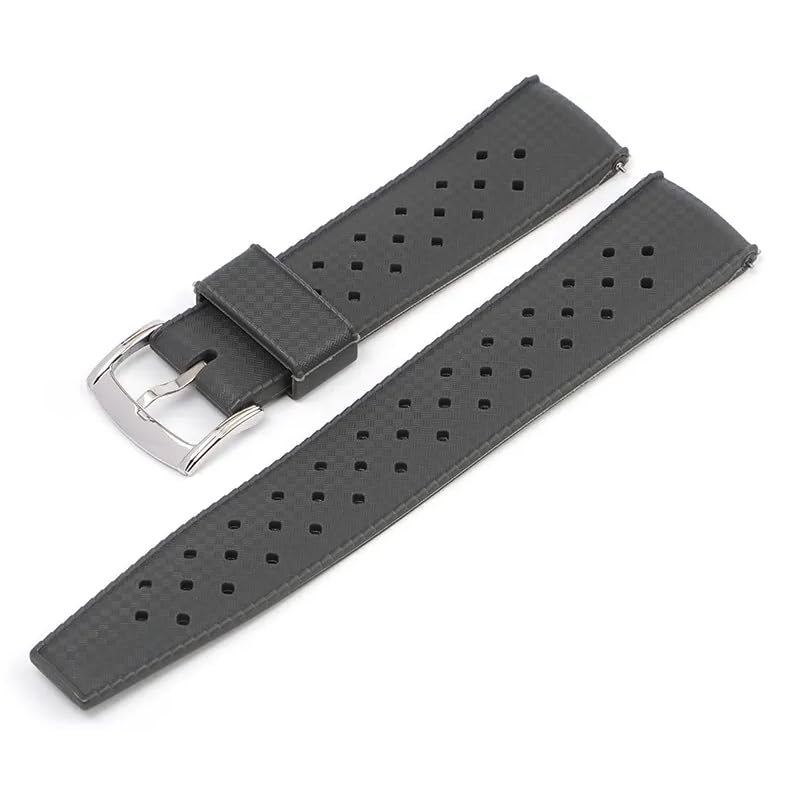 Correa de caucho suave para reloj de buceo con acabado premium gris