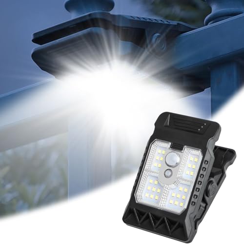 Outdoor Solar Clip Light with Motion Sensor, Waterproof Solar Motion Lights, Wireless Solar Powered Motion Sensor Light with 3 Modes for Yard Garden Patio, Easy Installation (1*LED)